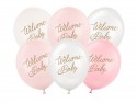 6 Ballons 30 cm - Welcome Baby - mix rose