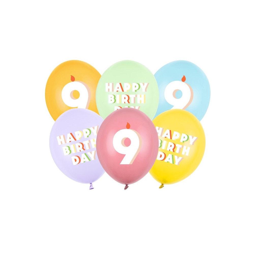 6 Ballons 30 cm - 9- mix
