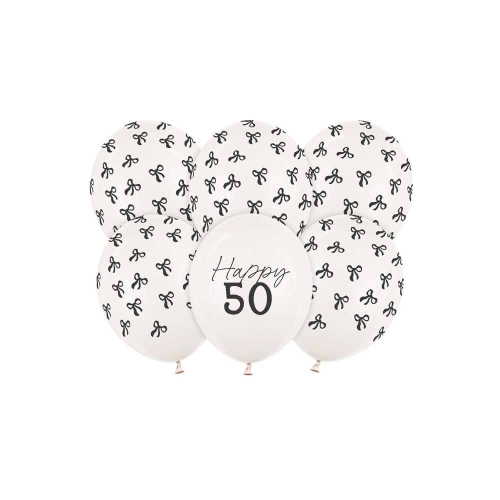 6 Ballons 30 cm - 50- Pastel Off -white
