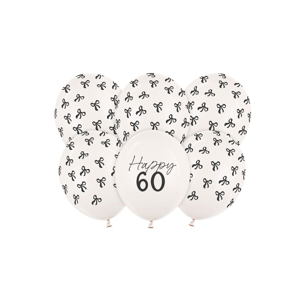 6 Ballons 30 cm - 60- Pastel Off -white