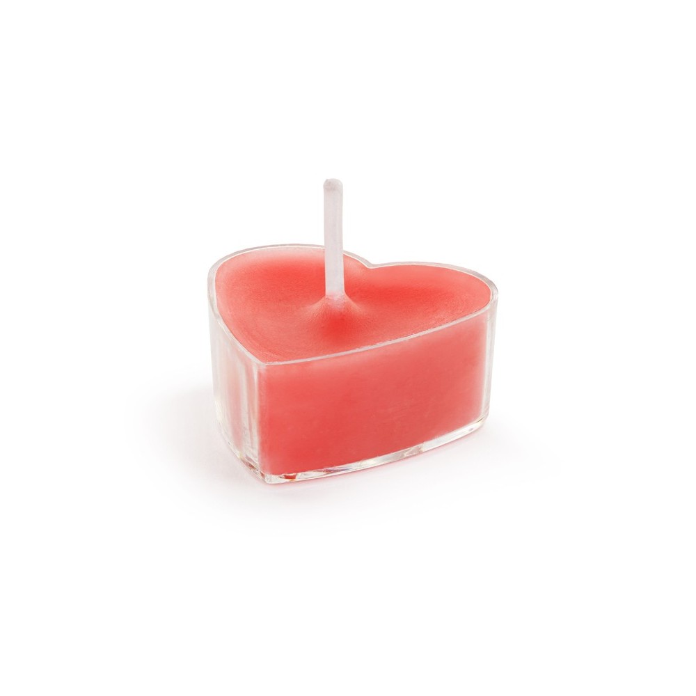 10 Bougies chauffe -plat - coeur - rouge