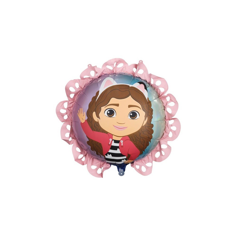 Ballon mylar "Gabby et la maison magique" avec dentelle