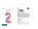 Ballon mylar chiffre ''2''- 86 cm - arc-en-ciel pastel