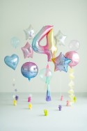 Ballon mylar chiffre ''4''- 86 cm - arc-en-ciel pastel