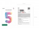 Ballon mylar chiffre ''5''- 86 cm - arc-en-ciel pastel