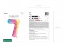 Ballon mylar chiffre ''7''- 86 cm - arc-en-ciel pastel