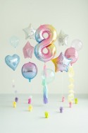 Ballon mylar chiffre ''8''- 86 cm - arc-en-ciel pastel