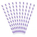 10 pailles rayures mauves