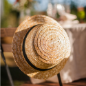 Chapeau canotier en paille