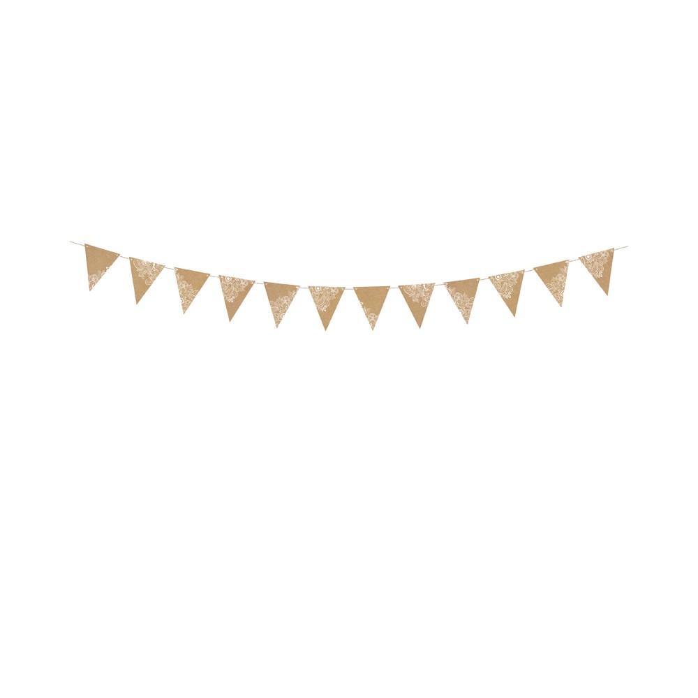 Guirlande Drapeaux kraft, 2,1 m