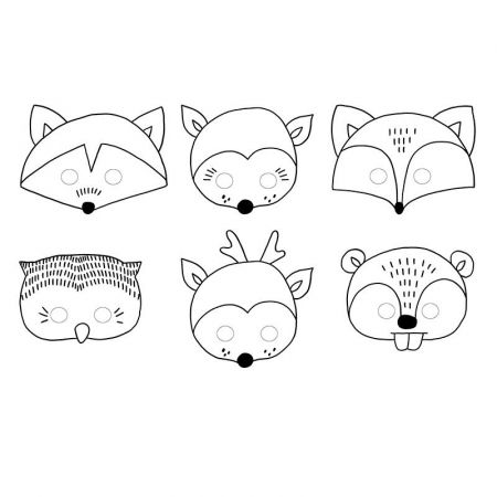 Masques enfants animaux des bois