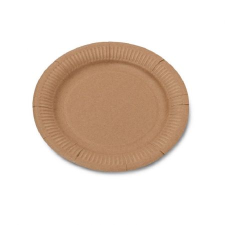 12 assiettes couleur kraft - 23 cm