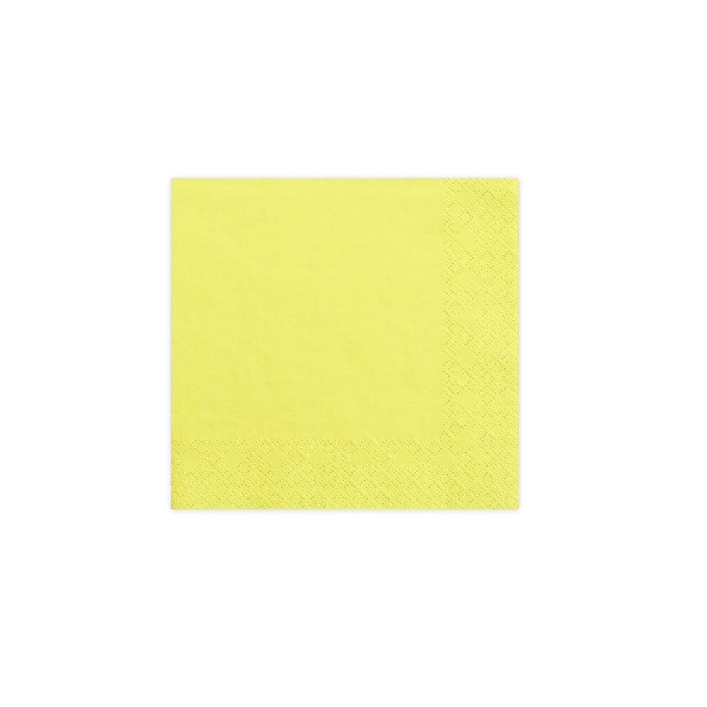 20 serviettes jaunes